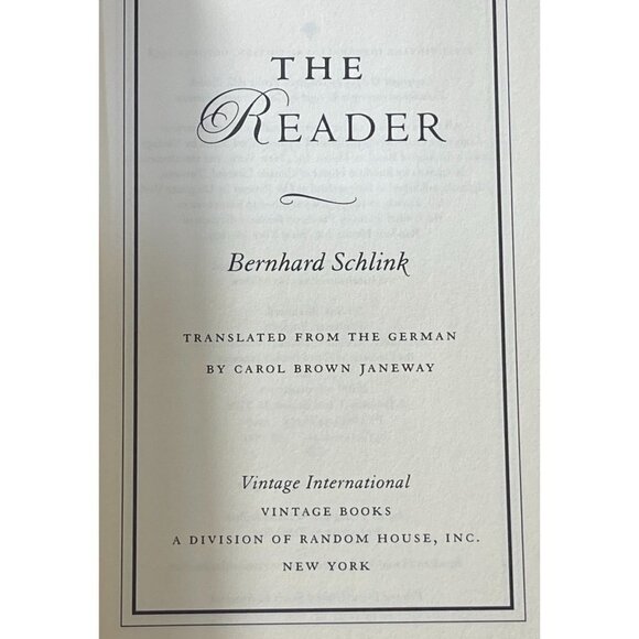 The Reader Bernhard Schlink Postwar Germany Love and Secrets Historical Fiction - Picture 3 of 6